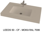 Plan vasque lavabo sur mesure : L 60 à 201 x P 40 à 51 cm, finition lisse mate, 10 couleurs au choix, Anti bactérien, résine Akrytan® teinté dans la masse, Livraison Offerte.